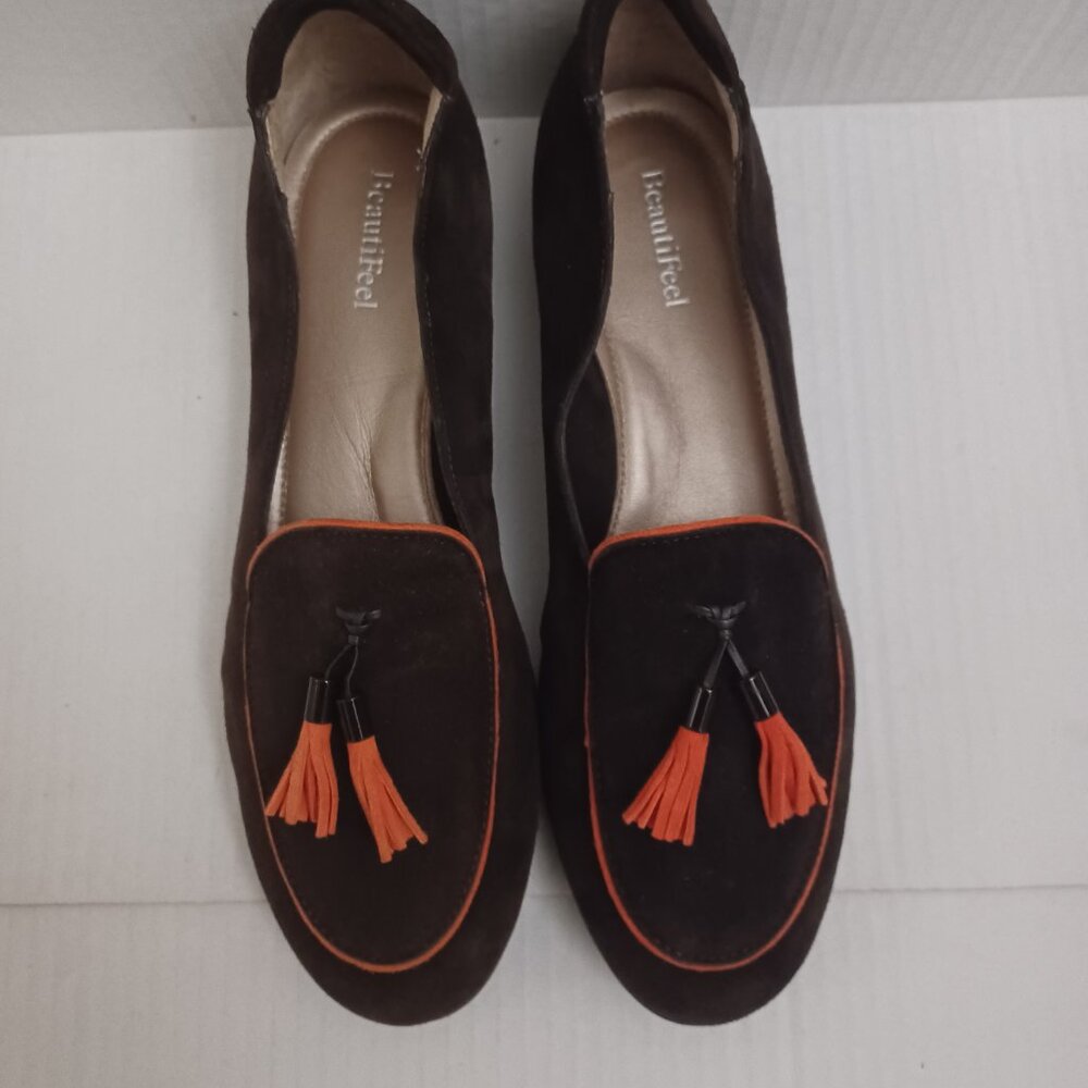 BEAUTIFEEL CHLOE TASSEL LOAFERS WOMEN'S BROWN ORANGE